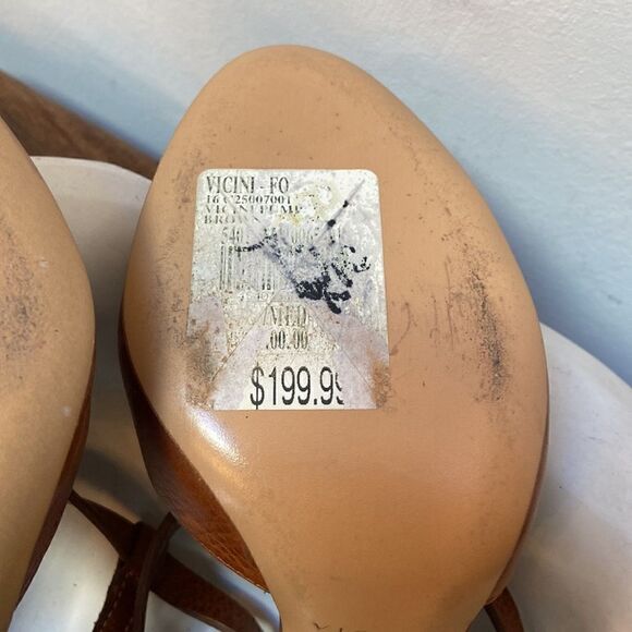 Vicini Leather Teal Color Heels Size 37 - Picture 9 of 13